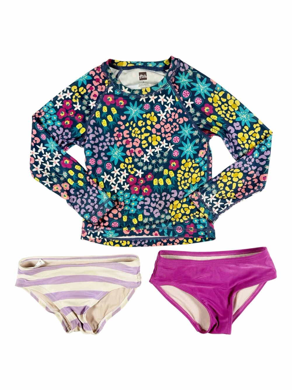 Tea Collection Floral Rash Guard Swim Bundle Size 3